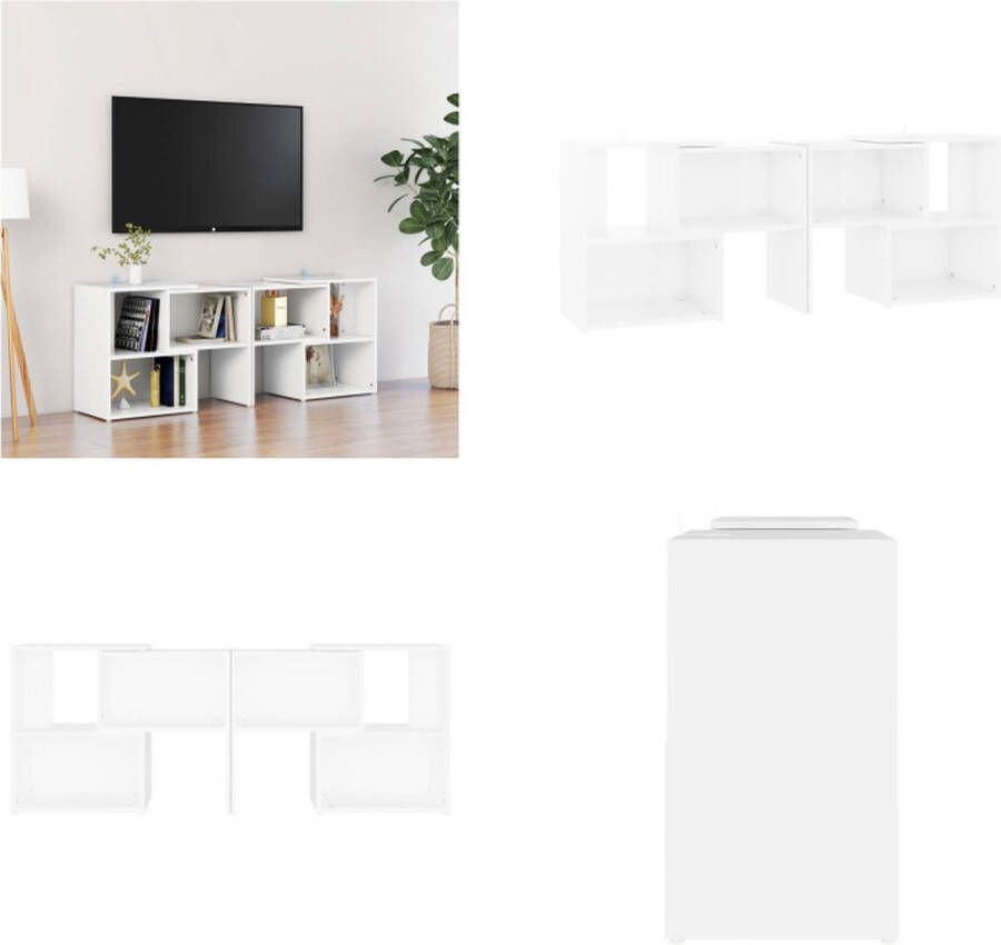 VidaXL Tv-meubel 104x30x52 cm bewerkt hout wit Tv-kast Tv-kasten Tv-standaard Tv-standaarden