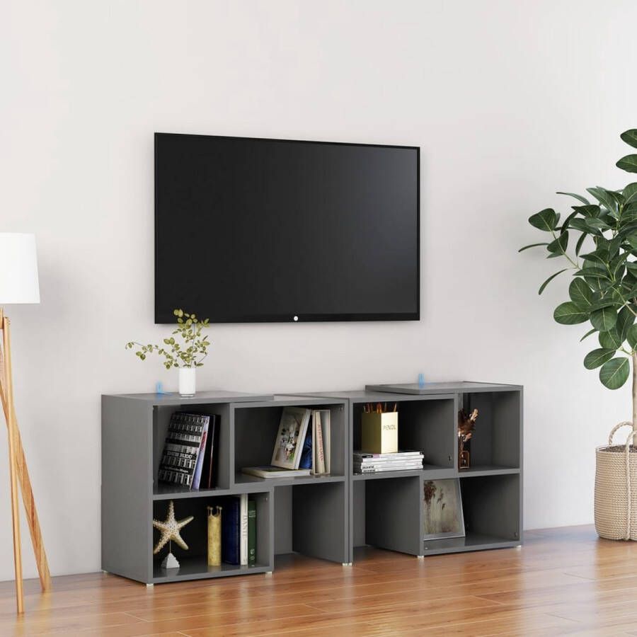 VidaXL -Tv-meubel-meubel-104x30x52-cm-spaanplaat-grijs - Foto 1