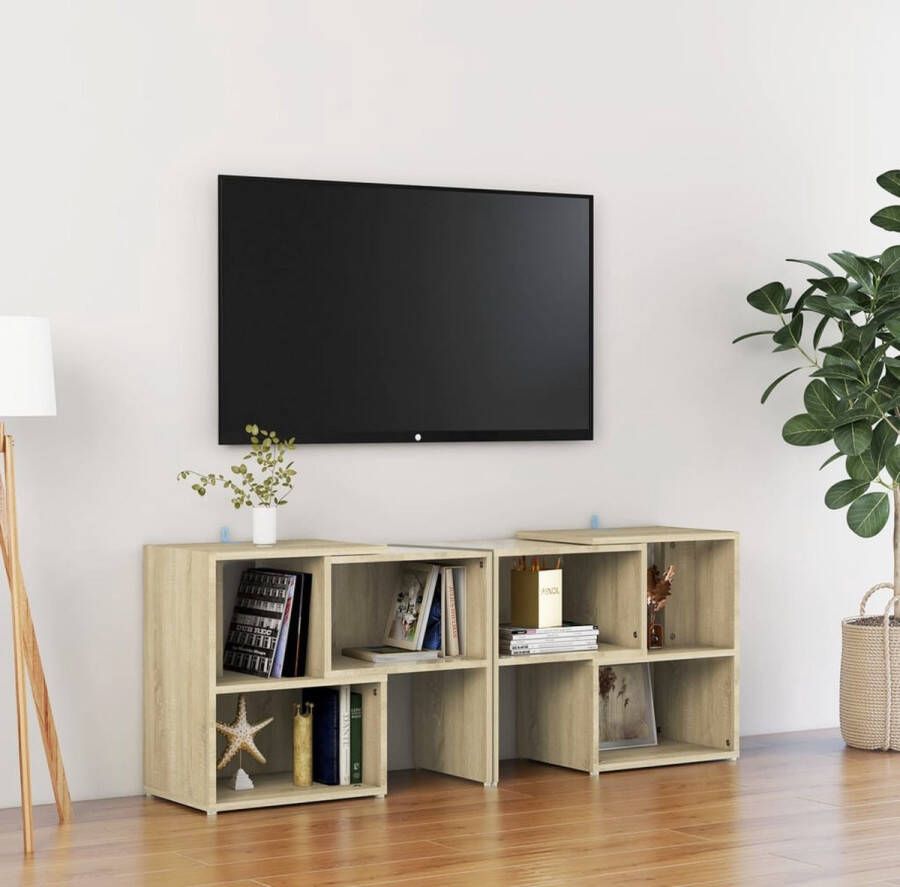 VidaXL -Tv-meubel-104x30x52-cm-bewerkt-hout-sonoma-eikenkleurig