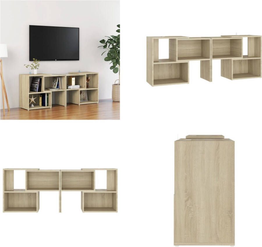 VidaXL Tv-meubel 104x30x52 cm bewerkt hout sonoma eikenkleurig Tv-kast Tv-kasten Tv-standaard Tv-standaarden