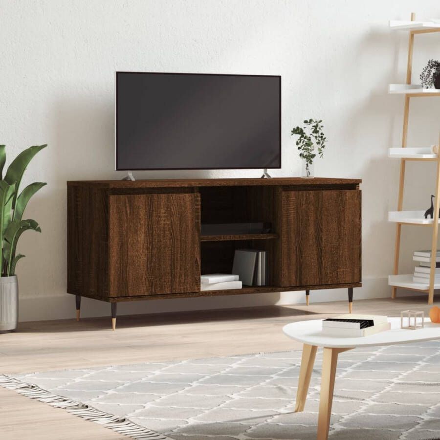 VidaXL -Tv-meubel-104x35x50-cm-bewerkt-hout-bruineikenkleurig - Foto 3