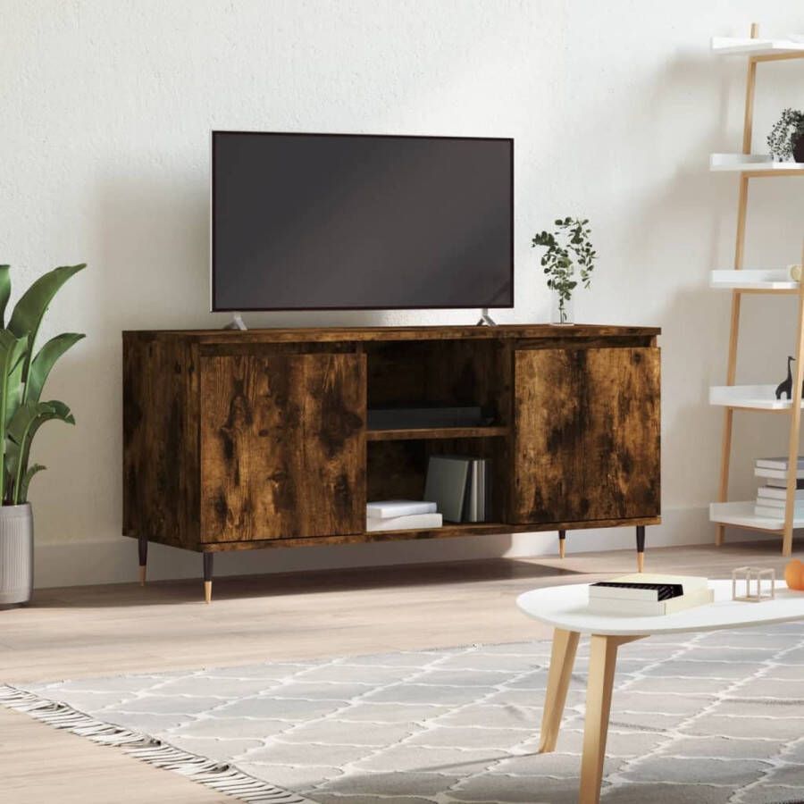 VidaXL -Tv-meubel-104x35x50-cm-bewerkt-hout-gerookt-eikenkleurig - Foto 2
