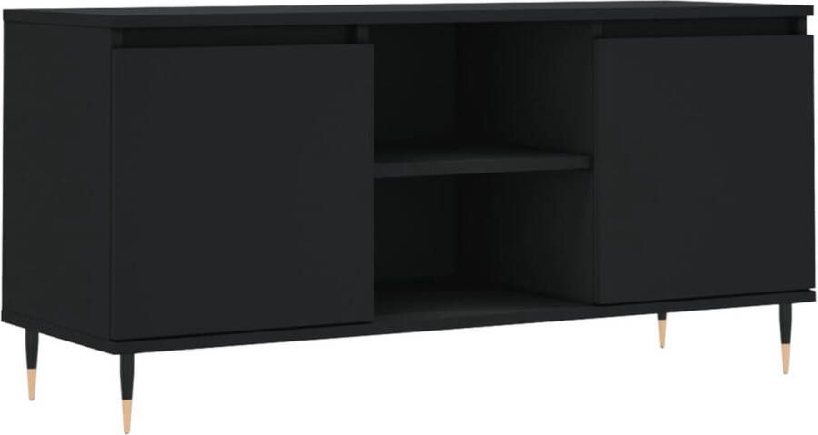 VidaXL -Tv-meubel-104x35x50-cm-bewerkt-hout-zwart - Foto 2