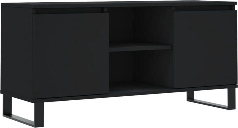 VidaXL -Tv-meubel-104x35x50-cm-bewerkt-hout-zwart - Foto 1