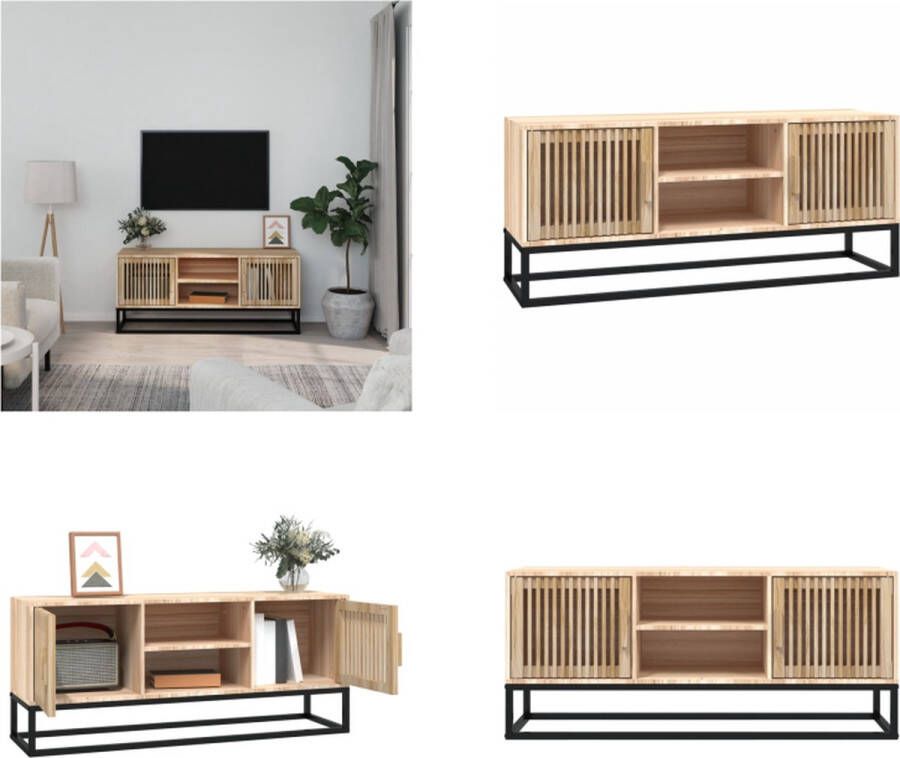 VidaXL Tv-meubel 105x30x45 cm bewerkt hout en ijzer Tv-kast Tv-kasten Tv-meubel Hifi-meubel