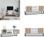 VidaXL Tv-meubel 105x30x45 cm bewerkt hout wit Tv-kast Tv-kasten Tv-meubel Hifi-meubel - Thumbnail 1