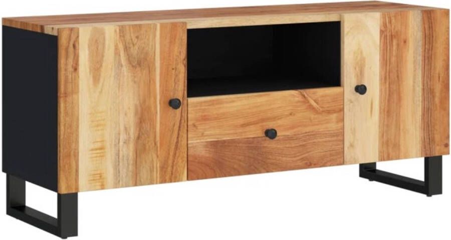 VidaXL -Tv-meubel-105x33 5x46-cm-massief-acaciahout-en-bewerkt-hout - Foto 4