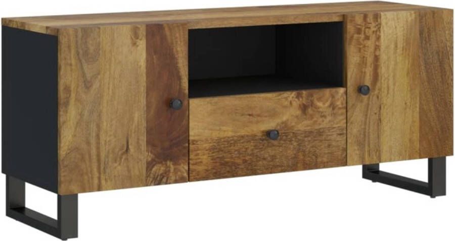 VidaXL -Tv-meubel-105x33 5x46-cm-massief-mangohout-en-bewerkt-hout - Foto 3