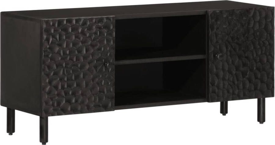 VidaXL -Tv-meubel-105x33x46-cm-massief-mangohout-zwart - Foto 2