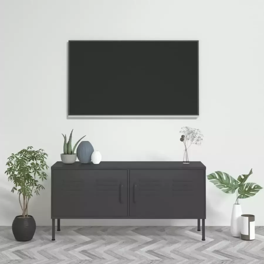 VidaXL Tv meubel 105x35x50 cm staal antraciet