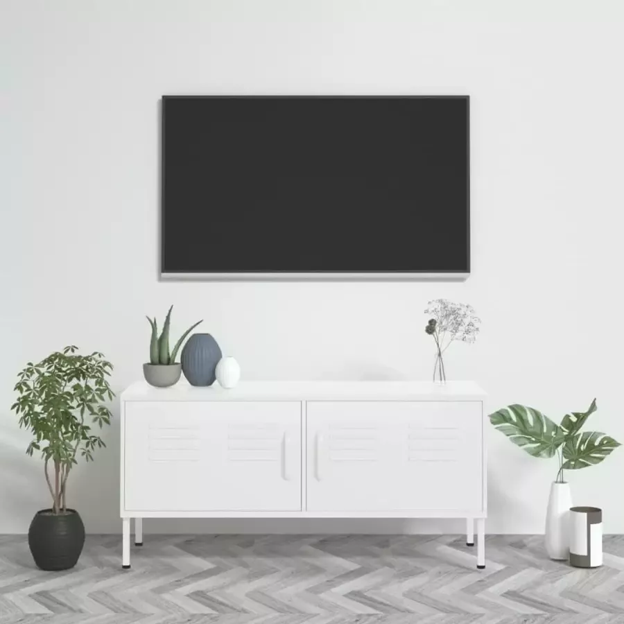 VidaXL Tv meubel 105x35x50 cm staal wit