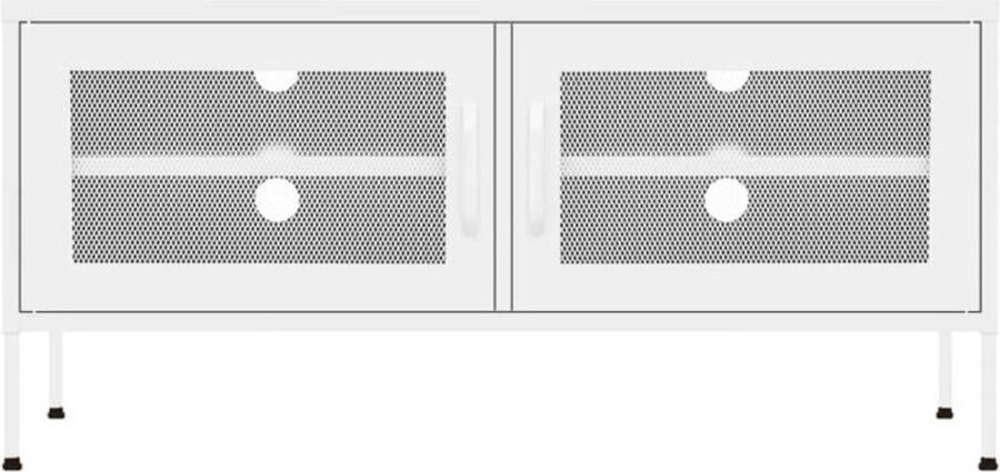 VidaXL -Tv-meubel-105x35x50-cm-staal-wit - Foto 3