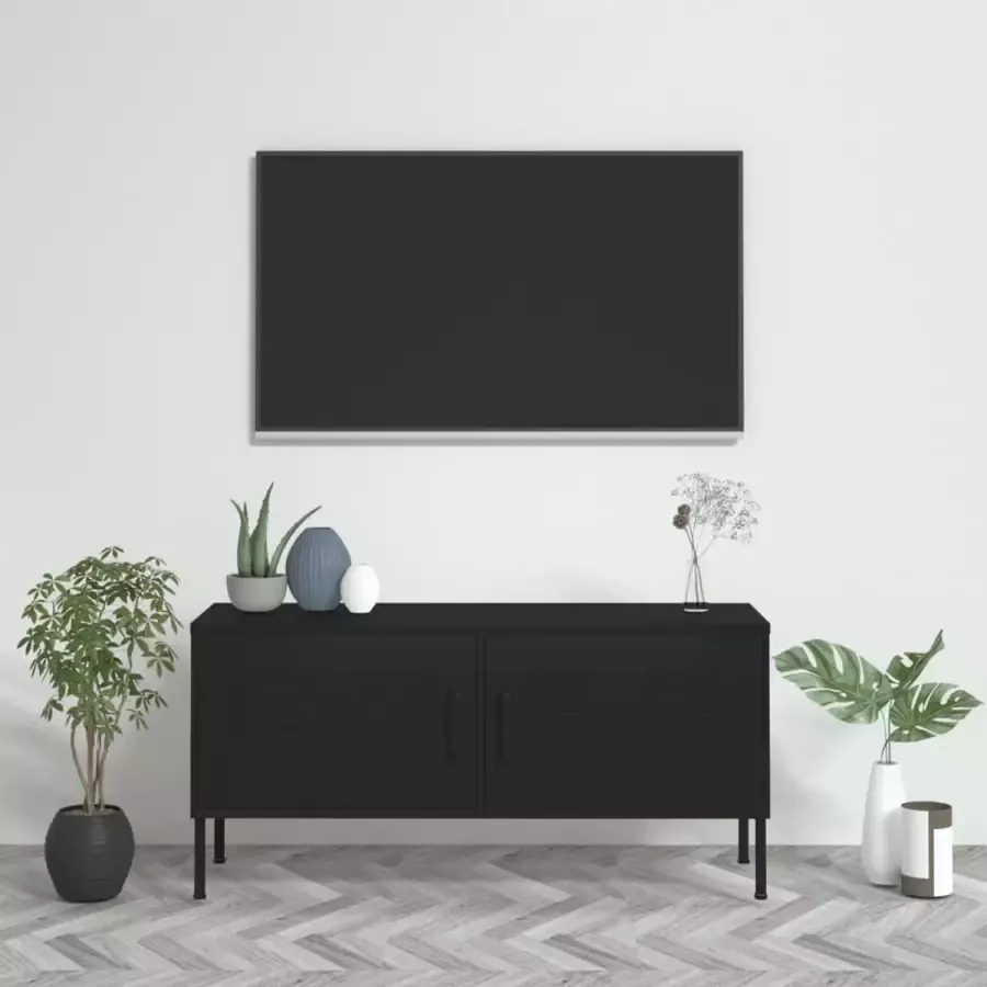 VidaXL Tv meubel 105x35x50 cm staal zwart