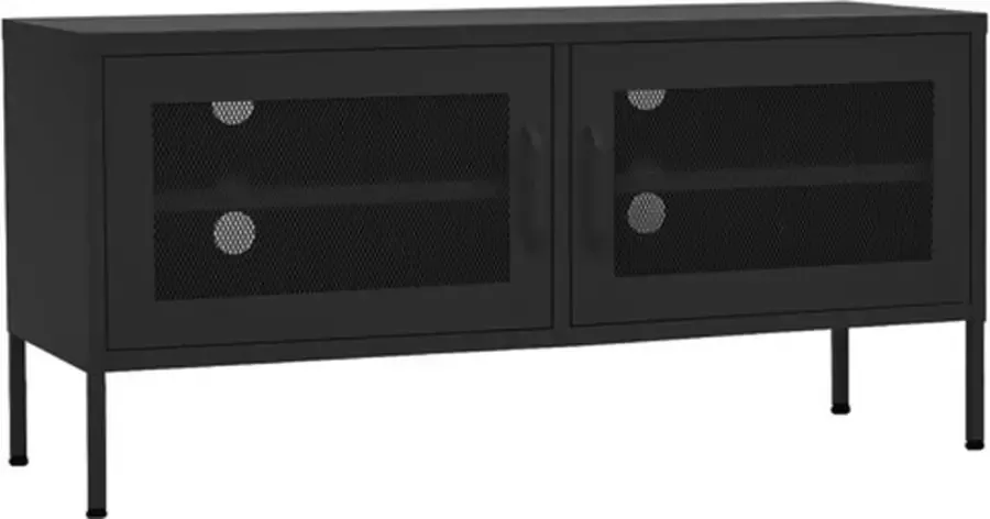 VidaXL -Tv-meubel-105x35x50-cm-staal-zwart - Foto 2