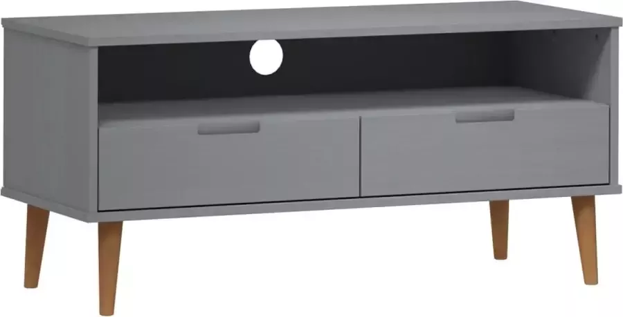 VidaXL -Tv-meubel-MOLDE-106x40x49-cm-massief-grenenhout-grijs - Foto 4