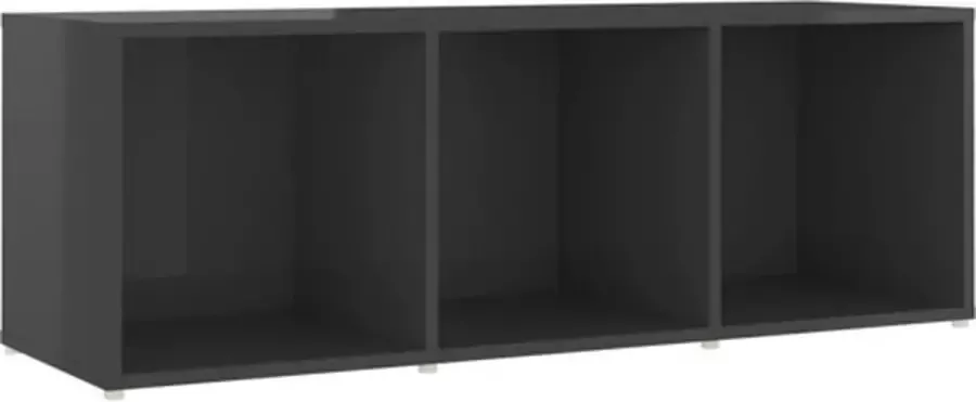 VidaXL -Tv-meubel-107x35x37-cm-bewerkt-hout-hoogglans-grijs - Foto 6