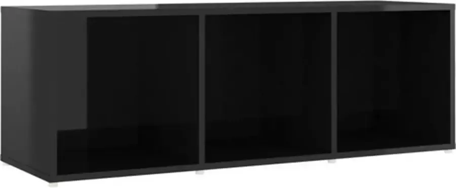 VidaXL -Tv-meubel-107x35x37-cm-spaanplaat-hoogglans-zwart - Foto 2