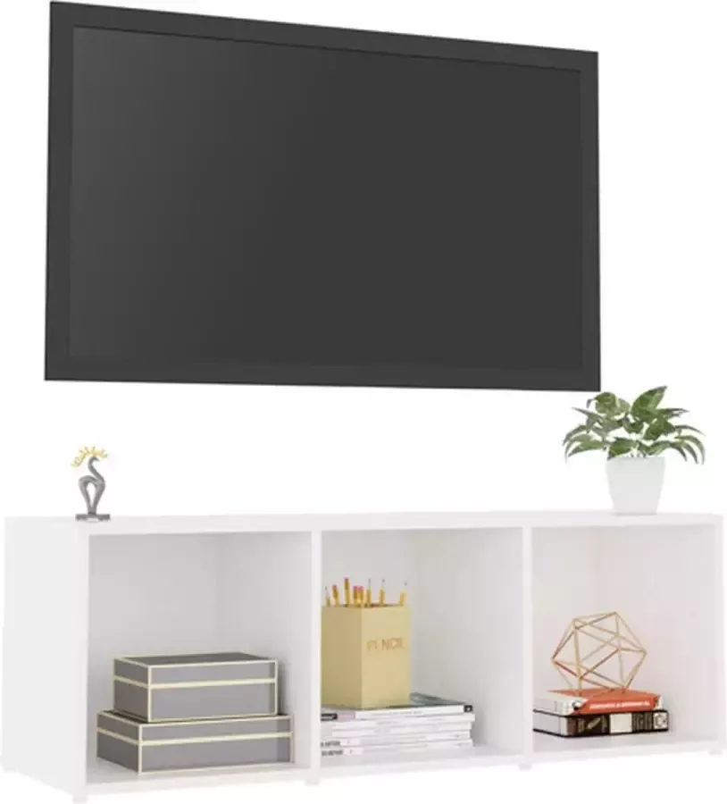 VIDAXL Tv-meubel 107x35x37 cm spaanplaat wit - Foto 3