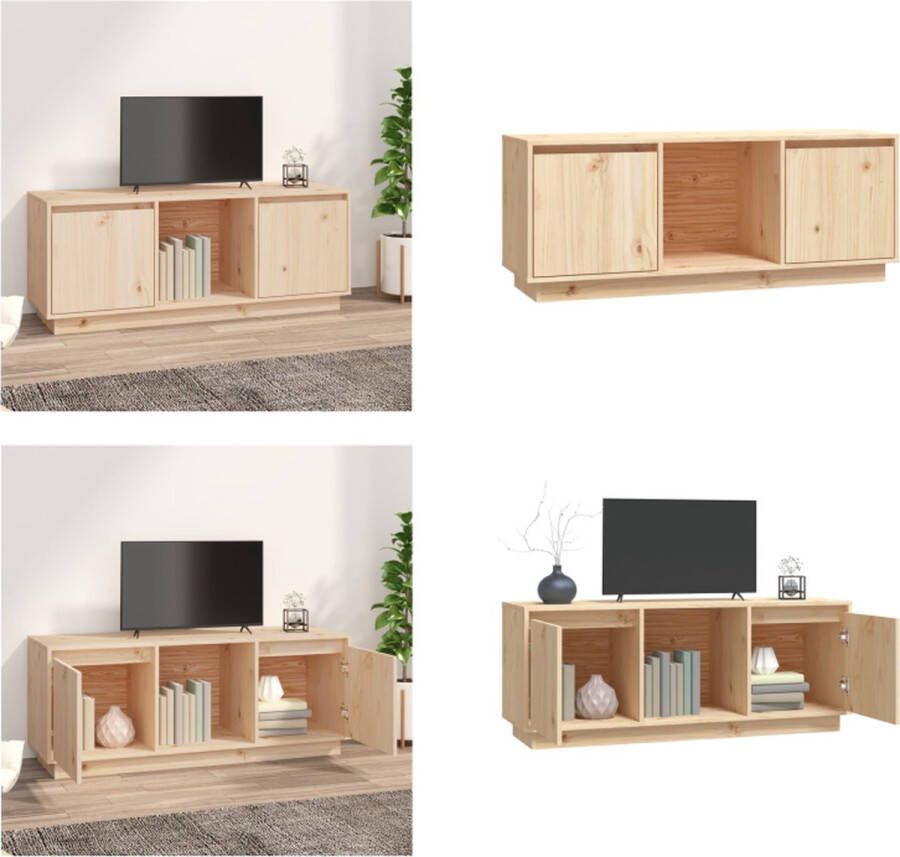 VidaXL Tv-meubel 110-5x35x44 cm massief grenenhout Tv-meubel Tv-meubelen Televisiekast Tv-kast