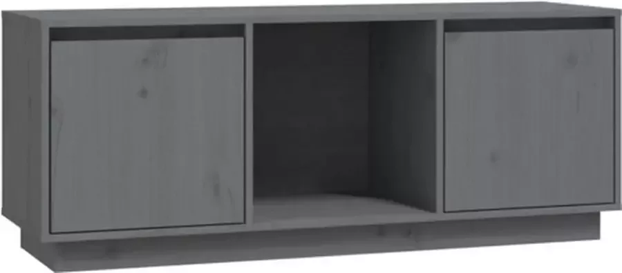 VidaXL -Tv-meubel-110 5x35x44-cm-massief-grenenhout-grijs - Foto 4