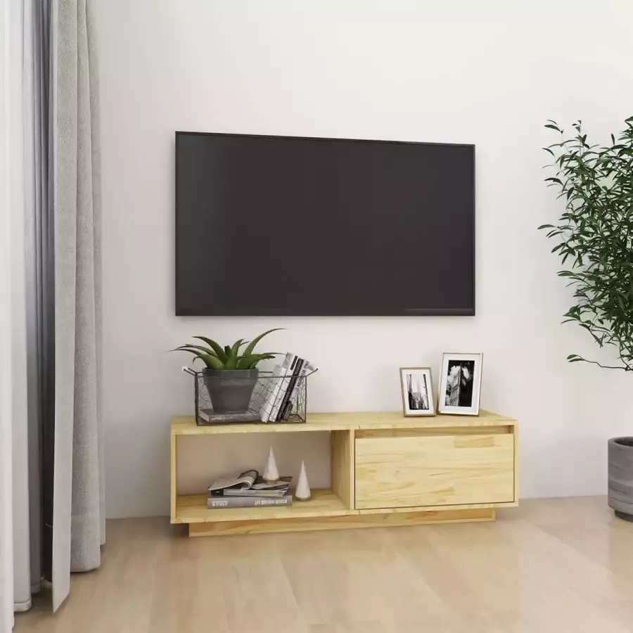 VidaXL Tv meubel 110x30x33 5 cm massief grenenhout