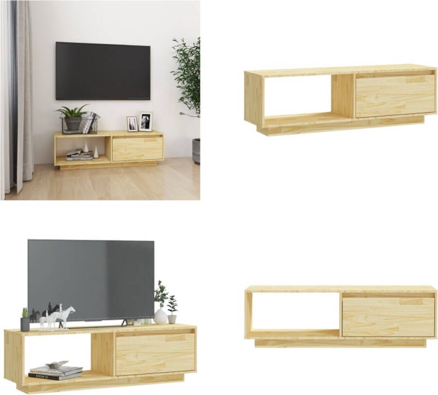 VidaXL Tv-meubel 110x30x33 5 cm massief grenenhout Tv-meubel Tv-meubels Tv-kast Tv-kasten