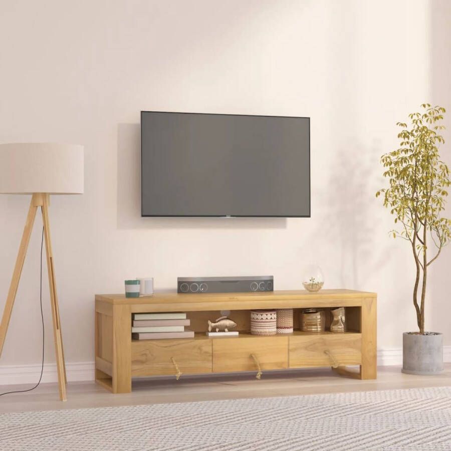 VidaXL -Tv-meubel-110x30x35-cm-massief-teakhout