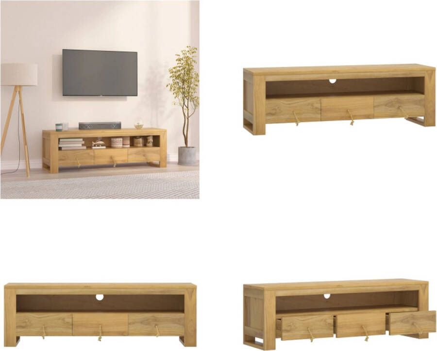 VidaXL Tv-meubel 110x30x35 cm massief teakhout TV Meubel TV Kasten TV Standaard TV Meubel