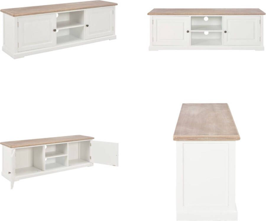VidaXL Tv-meubel 110x30x40 cm bewerkt hout wit Tv-meubel Tv-meubelen Tv-standaard Televisiemeubel