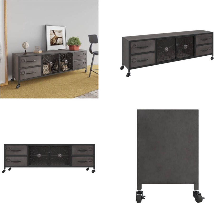 VidaXL Tv-meubel 110x30x40 cm ijzer zilverkleurig Tv-kast Tv-kasten Tv-meubel Hifi-meubel