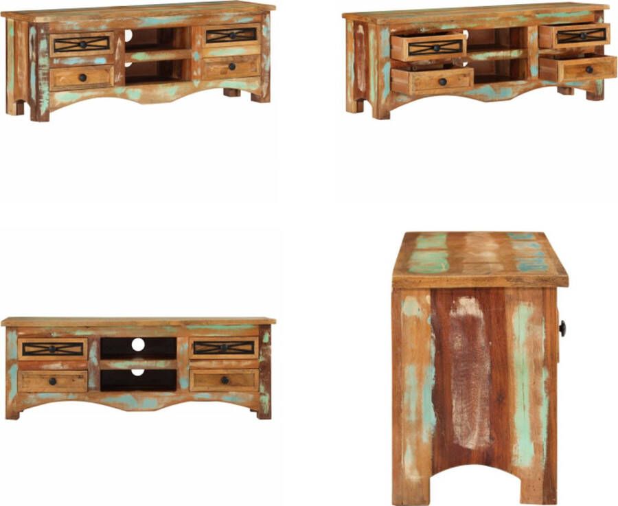 VidaXL Tv-meubel 110x30x40 cm massief gerecycled hout Tv-meubel Tv-meubelen Tv-standaard Televisiemeubel