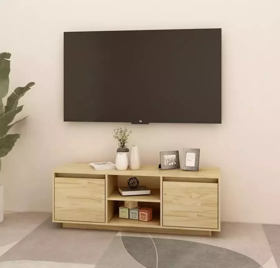 vidaXL Tv meubel 110x30x40 cm massief grenenhout