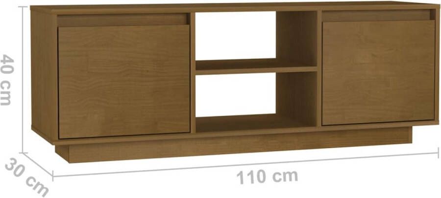 VidaXL -Tv-meubel-110x30x40-cm-massief-grenenhout-honingbruin - Foto 4