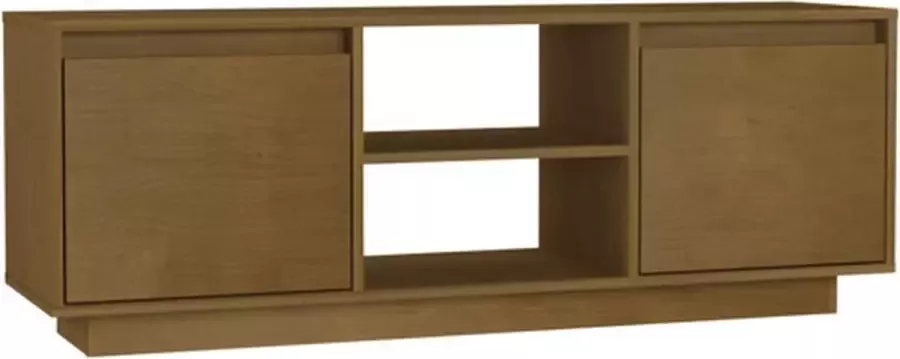 VidaXL -Tv-meubel-110x30x40-cm-massief-grenenhout-honingbruin - Foto 5