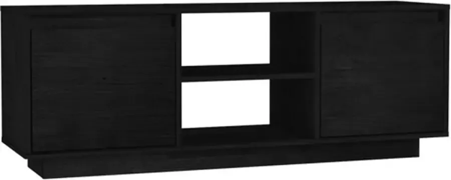 VidaXL -Tv-meubel-110x30x40-cm-massief-grenenhout-zwart - Foto 4