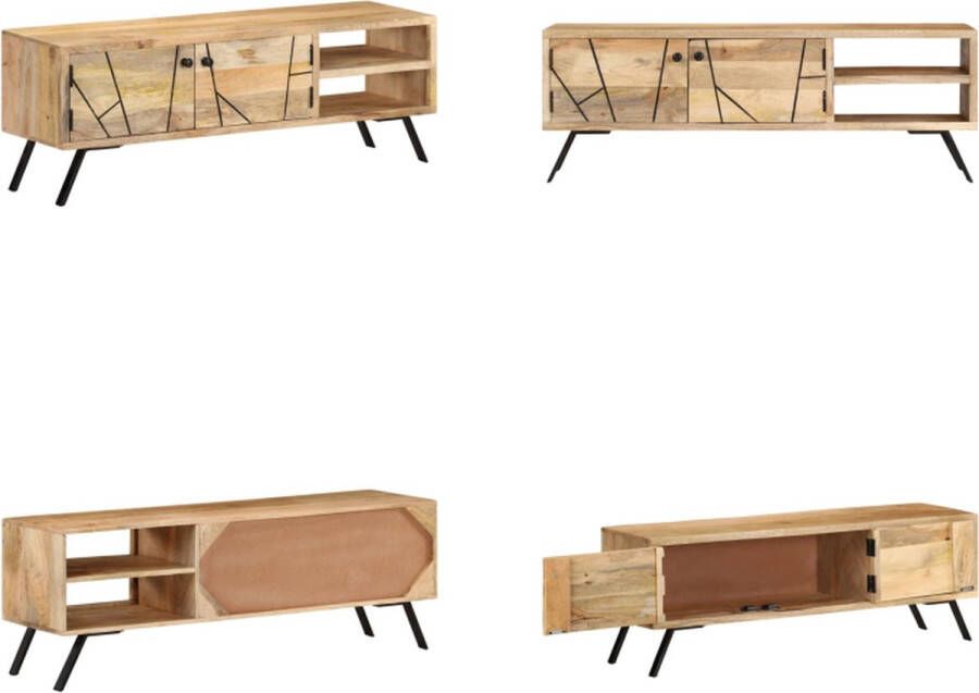 VidaXL Tv-meubel 110x30x40 cm massief mangohout Tv-kast Tv-kasten Tv-meubel Tv-meubels