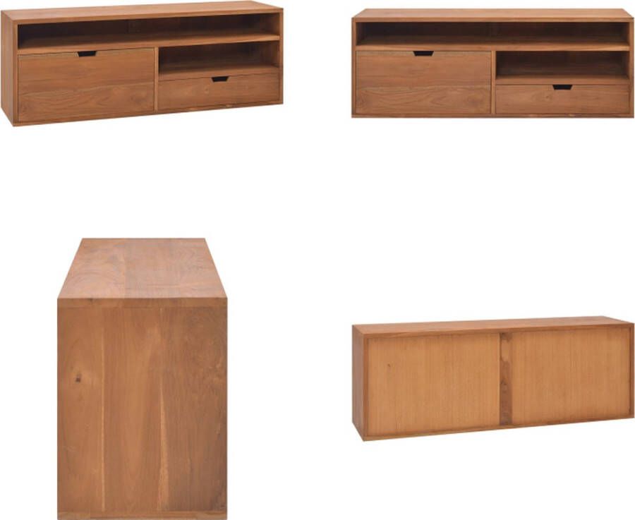 VidaXL Tv-meubel 110x30x40 cm massief teakhout Tv-meubel Tv-meubelen Tv-meubels Tv-meubilair