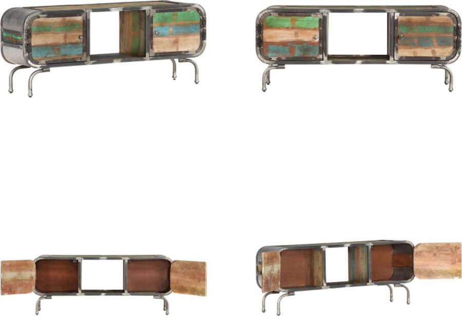 VidaXL Tv-meubel 110x30x42 cm massief gerecycled hout meerkleurig Tv-meubel Tv-meubelen Houten Televisiekast
