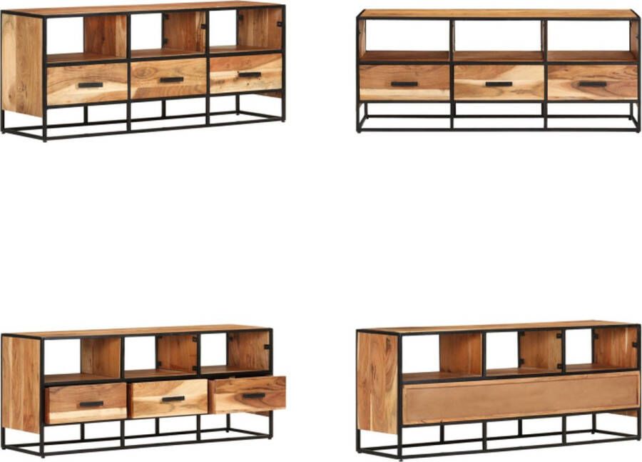 VidaXL Tv-meubel 110x30x45 cm massief acaciahout Tv-meubel Tv-meubels Tv-meubelen Tv-meubilair