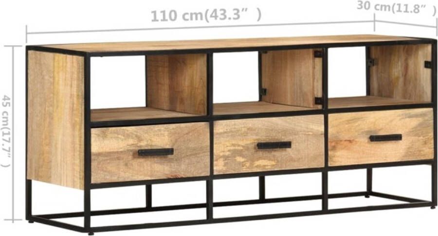 VidaXL -Tv-meubel-110x30x45-cm-ruw-mangohout - Foto 2