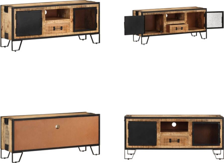 VidaXL Tv-meubel 110x31x46 cm ruw mangohout Tv-kast Tv-kasten Televisiekast Televisiekasten