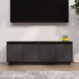 VidaXL Tv meubel 110x34x40 cm massief grenenhout grijs