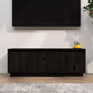 VidaXL Tv meubel 110x34x40 cm massief grenenhout zwart