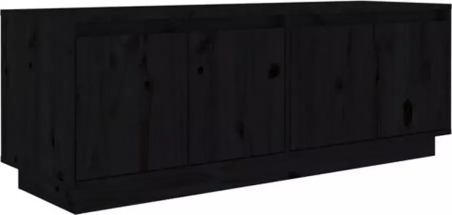 VidaXL -Tv-meubel-110x34x40-cm-massief-grenenhout-zwart - Foto 2