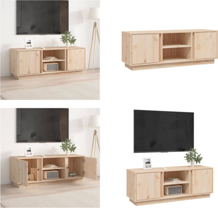 VidaXL Tv-meubel 110x35x40-5 cm massief grenenhout Tv Meubel Tv Meubels Tv Kast Tv Kasten