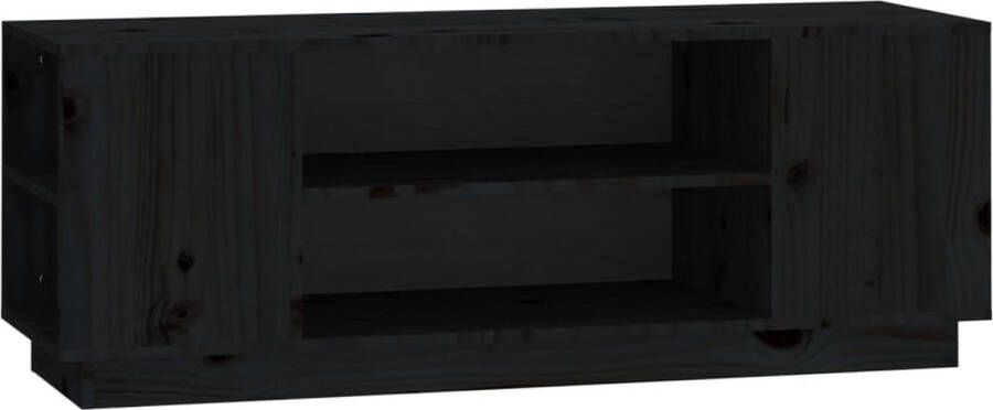 VidaXL -Tv-meubel-110x35x40 5-cm-massief-grenenhout-zwart - Foto 3