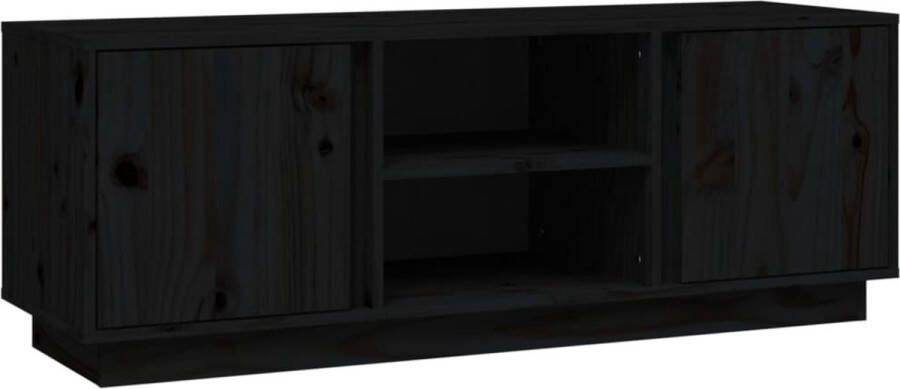 VidaXL -Tv-meubel-110x35x40 5-cm-massief-grenenhout-zwart - Foto 2