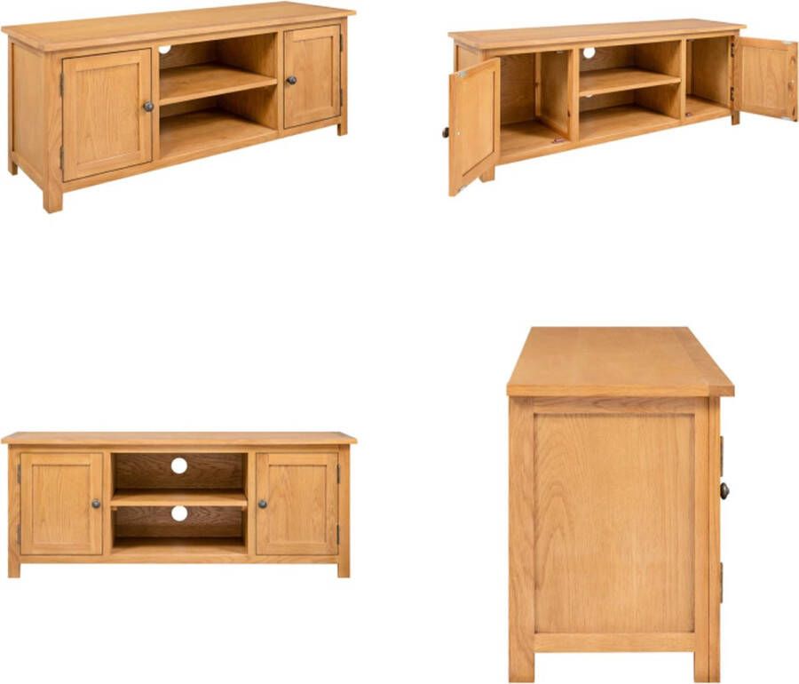 VidaXL Tv-meubel 110x35x44 cm massief eikenhout Tv-meubel Tv-meubels Tv Meubel Tv Meubels