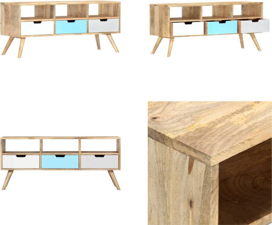 VidaXL Tv-meubel 110x35x48 cm massief mangohout Tv-kast Tv-kasten Houten Tv-standaard Houten Tv-standaards - Foto 2