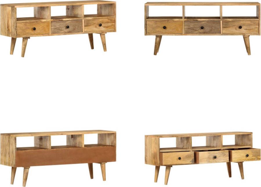 VidaXL Tv-meubel 110x36x50 cm massief mangohout Tv-meubel Tv-meubels Tv-meubelen Tv-meubilair
